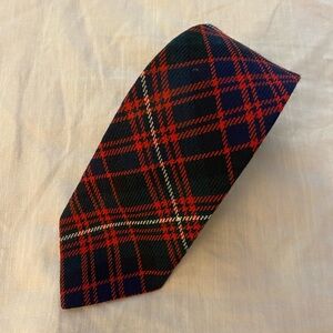 Vtg Pringle Scotland Wool Tie MacDonald Glengarry Plaid